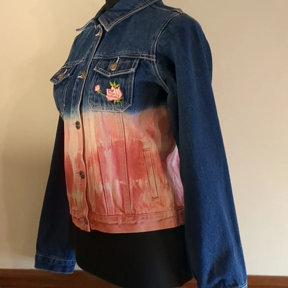 VINTAGE Route 66 Original Clothing Co. Girl's jean jacket with pink embr… - Picture 3 of 14